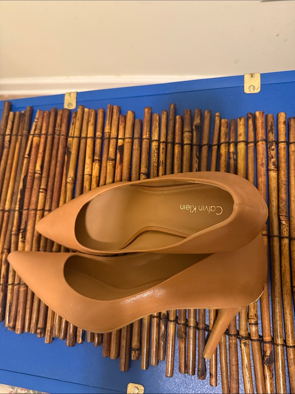 Calvin Klein Women's Tan Pointed Leather Pumps